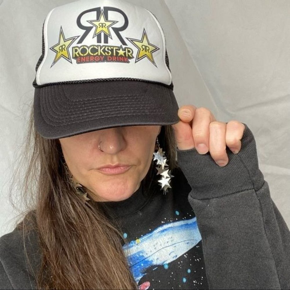 Nissun Cap Rockstar Energy Drink Merch Truckers Snap Back Rock Star Hat - Picture 2 of 9